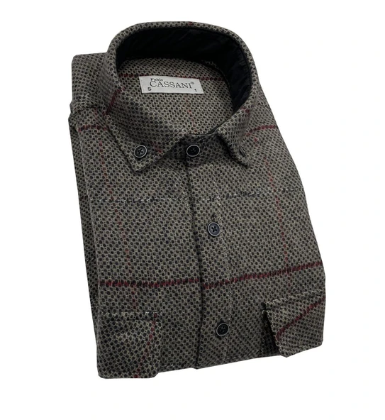 Fabio Cassani Erkek Kışlık HAKİKİ Oduncu Gömleği - 7401 - 3