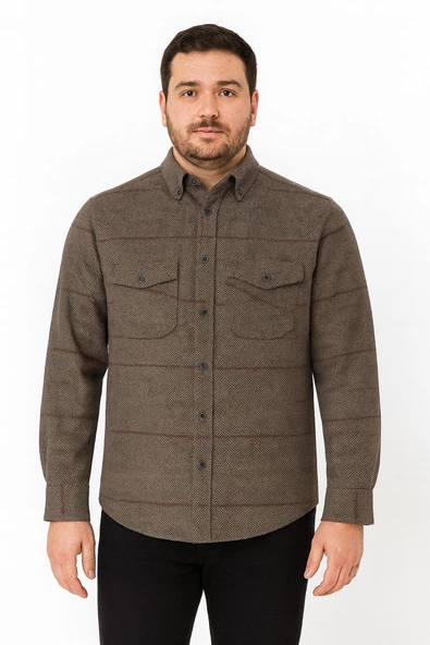 Fabio Cassani Erkek Kışlık HAKİKİ Oduncu Gömleği - 7401 - 4