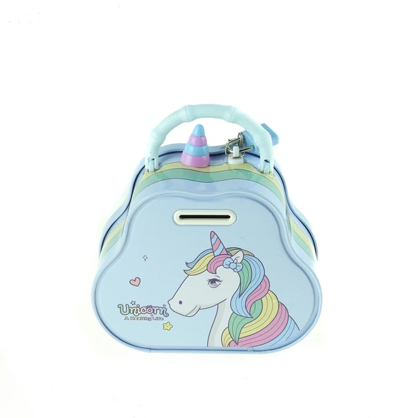 Kumbara Metal Unicorn Desenli Kilitli Kumbara - 3