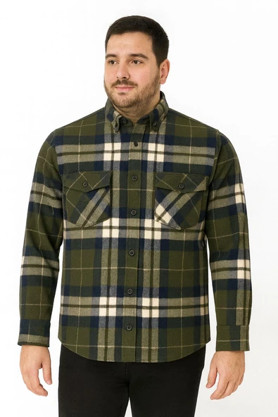 Fabio Cassani Erkek Kışlık HAKİKİ Oduncu Gömleği - 7406 - Resim 4