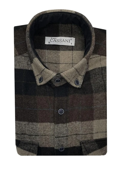 Fabio Cassani Erkek Kışlık HAKİKİ Oduncu Gömleği - 7407 - Resim 2