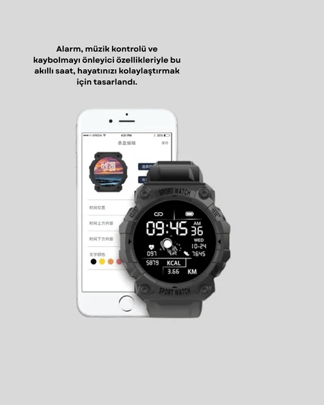 Yeni Nesil Akıllı Saat – Nabız Ölçer, Uyku Takip, Bluetooth Uyumlu, Şık Tasarım - Resim 4