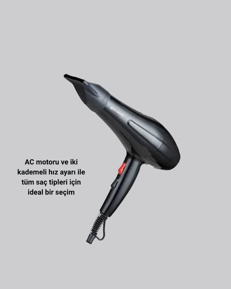Profesyonel 2200W Fön Makinesi – AC Motorlu, Hızlı Kurutma, Hafif Tasarım - Resim 2