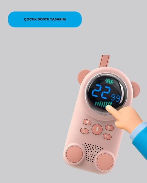 LCD Ekranlı Bebek Telsizi – İki Yönlü Ses, Uzun Menzil, Çocuk Dostu Tasarım - Resim 2