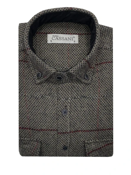 Fabio Cassani Erkek Kışlık HAKİKİ Oduncu Gömleği - 7401 - 2