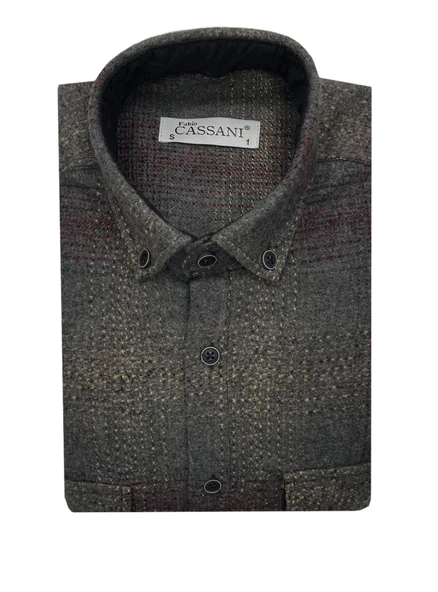 Fabio Cassani Erkek Kışlık HAKİKİ Oduncu Gömleği - 7402 - Resim 2
