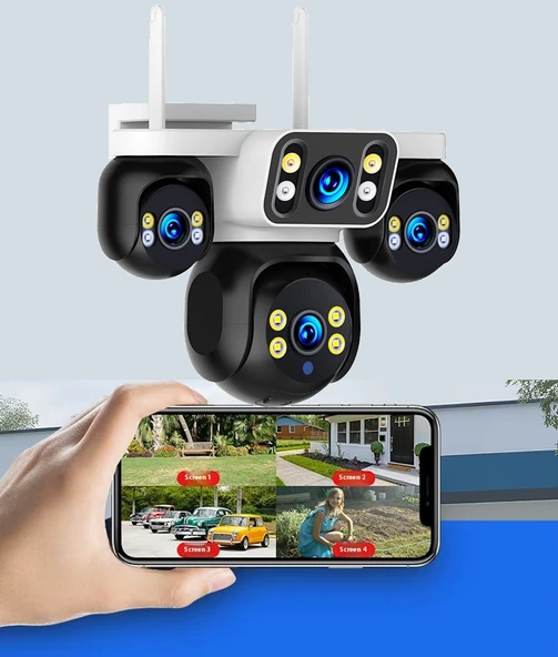 Ventus ES-5804 256GB 8MP 4 Kameralı Wifi  16X Zoom HiEasy Gece Görüş Çift Yönlü Ses Uzaktan İzleme Kişi Takibi Türkçe - 6