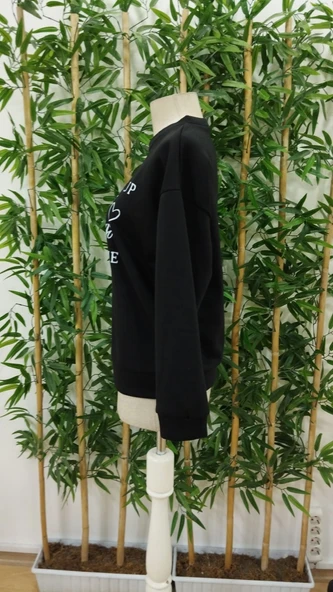 Lucky Life Kadın Uzun Kollu Yuvarlak Yaka Iki Iplik şardonlu Bluz - Resim 5