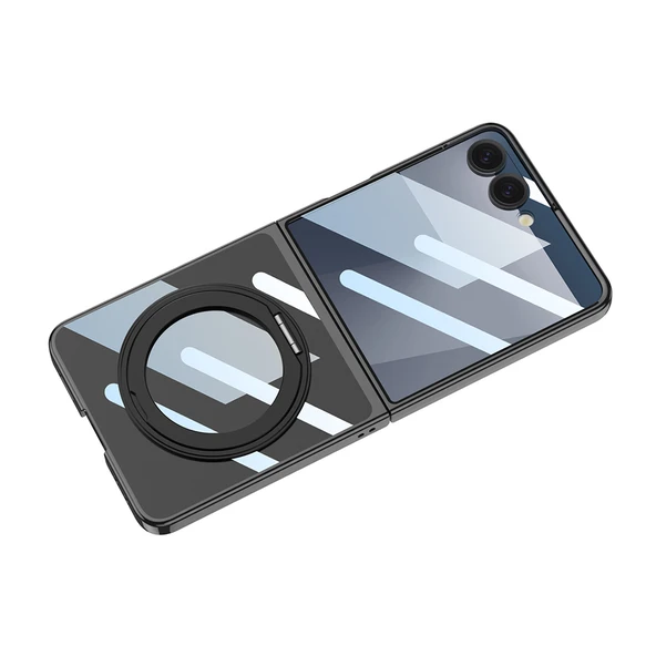 Samsung Galaxy Z Flip 7 Kılıf M-safe Şarj Özellikli Standlı Kıpta KPT-02 Kapak - Resim 9