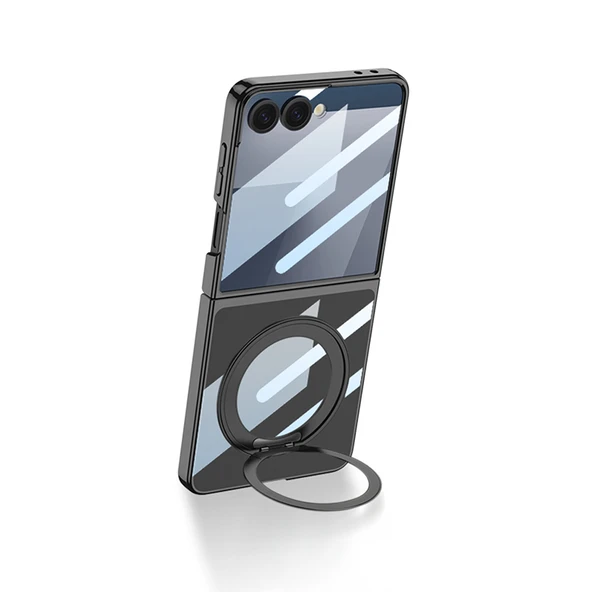 Samsung Galaxy Z Flip 7 Kılıf M-safe Şarj Özellikli Standlı Kıpta KPT-02 Kapak - Resim 11