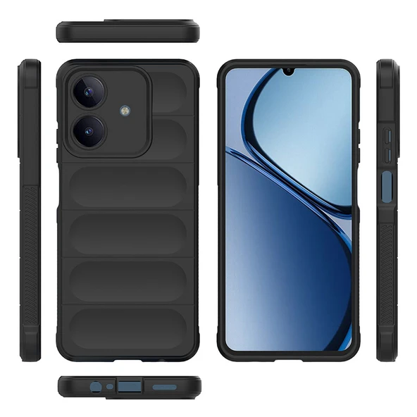 Realme C63 Kılıf Elde Tutma Kolaylıkla Kaydırmaz Kenar Line Dizayn Optietnik Kapak - Resim 2
