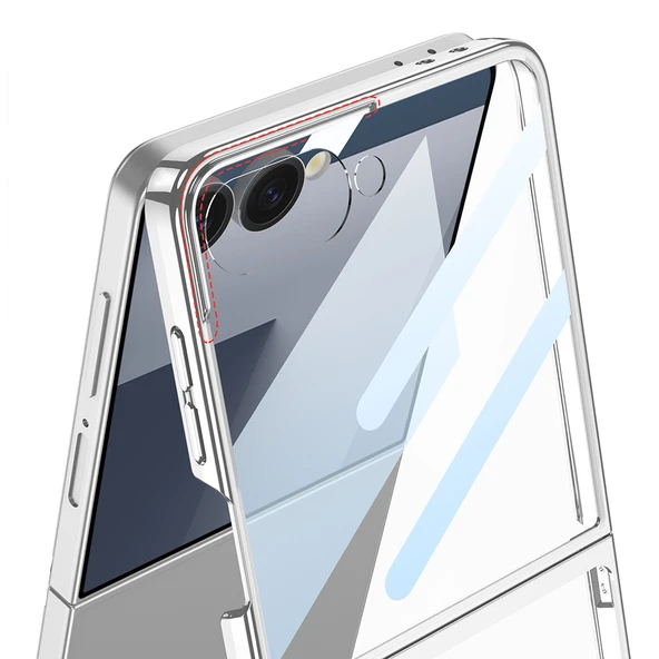 Samsung Galaxy Z Flip 7 Kılıf M-safe Şarj Özellikli Standlı Kıpta KPT-02 Kapak - Resim 4