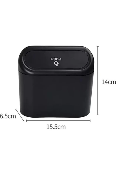 Mucit Home Araba Çöp Kutusu Araç Içi Taşınabilir Kapaklı Organizer Çöp Kovası Itme Kapaklı Kova - 3
