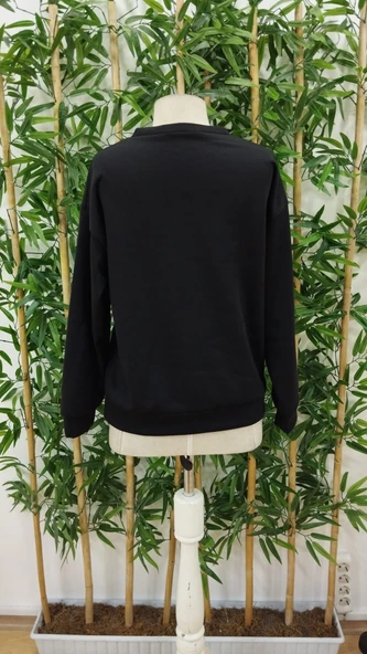 Lucky Life Kadın Uzun Kollu Yuvarlak Yaka Iki Iplik şardonlu Bluz - Resim 6