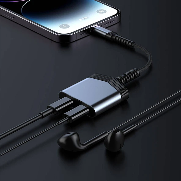 Recci RDS-A18 Lightning 2in1 Şarj ve Ses Adaptörü - Resim 3