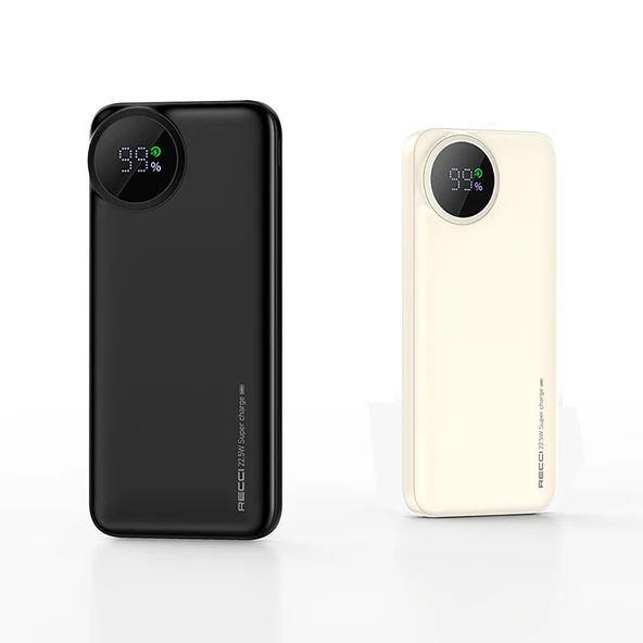 Recci RPB-P48 PD 20W Dijital LED Göstergeli Hızlı Şarj Özellikli Taşınabilir Powerbank 22.5W 10000mAh - 6