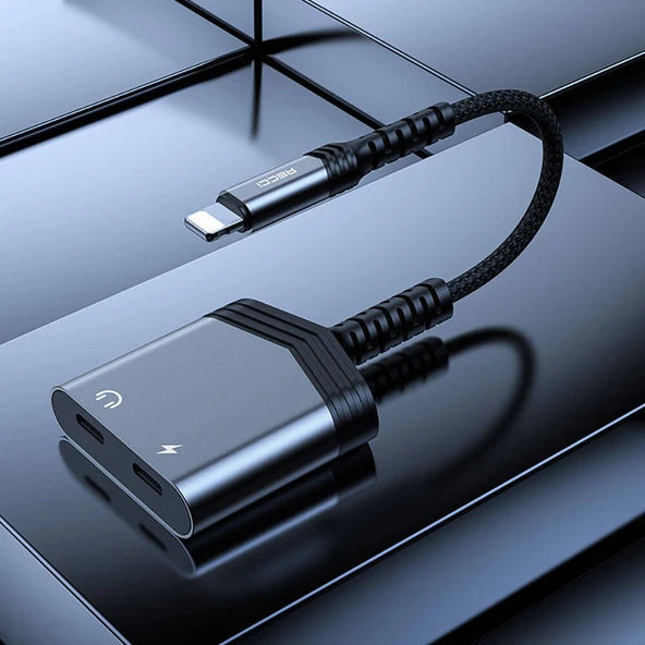 Recci RDS-A18 Lightning 2in1 Şarj ve Ses Adaptörü - Resim 4