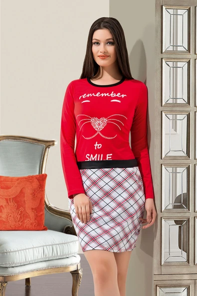 Derya Kurşun Ekose Desenli Tunik 946 ürün görseli 1