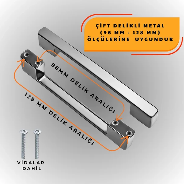 Köprü Kulp Dolap Çekmece Kulbu Metal Kulp 96 MM - Resim 4