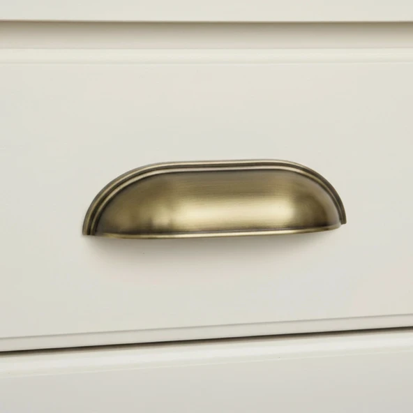 Tas Midye Çanak 96mm Antik Sarı Dolap Çekmece Vestiyer Mobilya Kulpu Metal Kulp ( 10 ADET ) - Resim 4