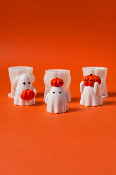 Kabaklı Hayalet Üçlü Set Silikon Mum Kalıpları ürün görseli