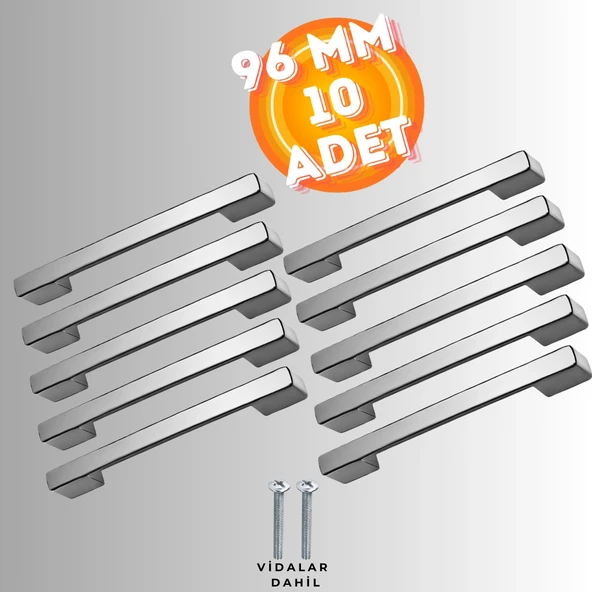 Köprü Kulp Dolap Çekmece Kulbu Metal Kulp 96 MM ( 10 ADET ) - Resim 2