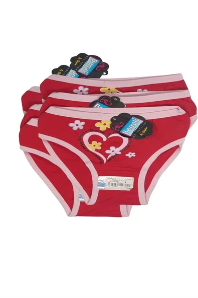 2568 Berrak  Kız  Kalpli  Çiçekli  Baskılı Bikini 1-2 yaş 6 Adet ürün görseli 1