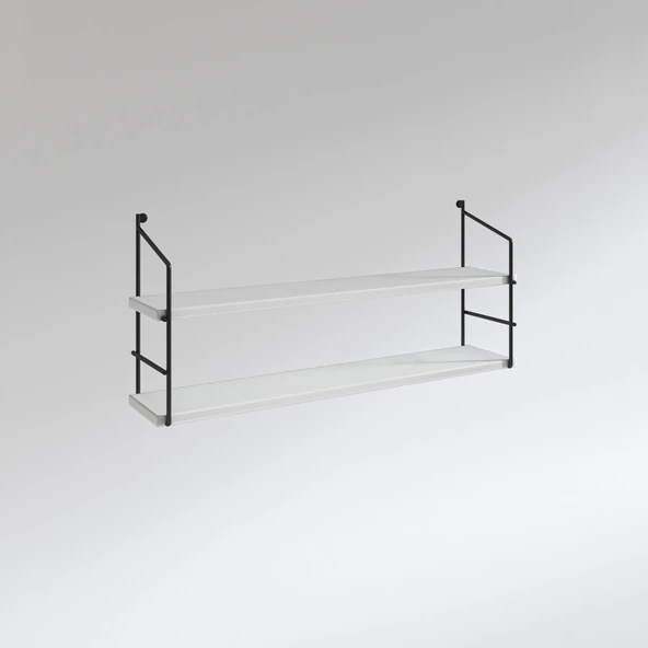 Kenzlife mutfak banyo duvar rafı junzi mat beyaz suntalam 040(Y)*80(G)*15(D)2 katlı - Resim 2