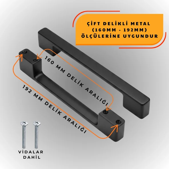 Köprü Kulp Dolap Çekmece Kulbu Metal Kulp 192 MM - Resim 2