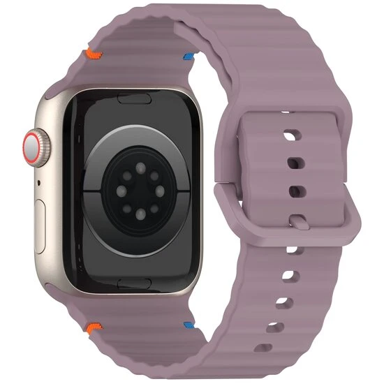 Apple Watch 10/11 42mm-38/40/41mm Kordon Dekoratif Örgü Çizgili Spor Silikon Kayış 2/3/4/5/6/se/7/8/9 - 8