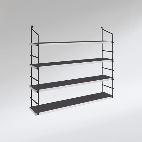 Kenzlife mutfak banyo duvar rafı junzi mat gri suntalam 100(Y)*80(G)*15(D)4 KATLI - Resim 2