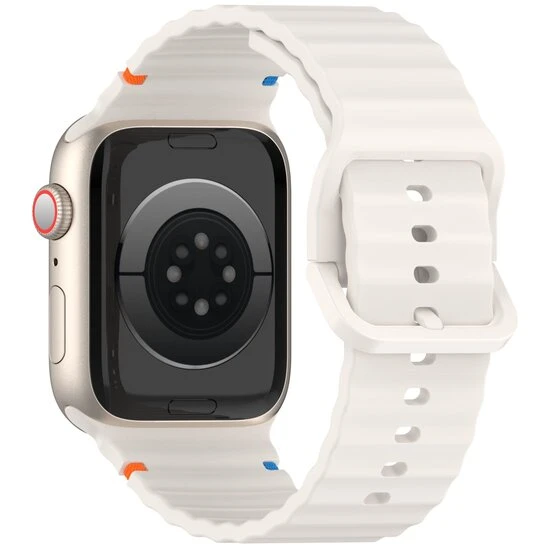 Apple Watch 10/11 42mm-38/40/41mm Kordon Dekoratif Örgü Çizgili Spor Silikon Kayış 2/3/4/5/6/se/7/8/9 - 10