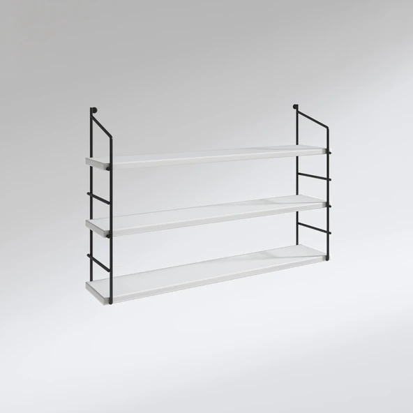 Kenzlife mutfak banyo duvar rafı junzi mat beyaz suntalam 070(Y)*80(G)*15(D)3 KATLI - Resim 2