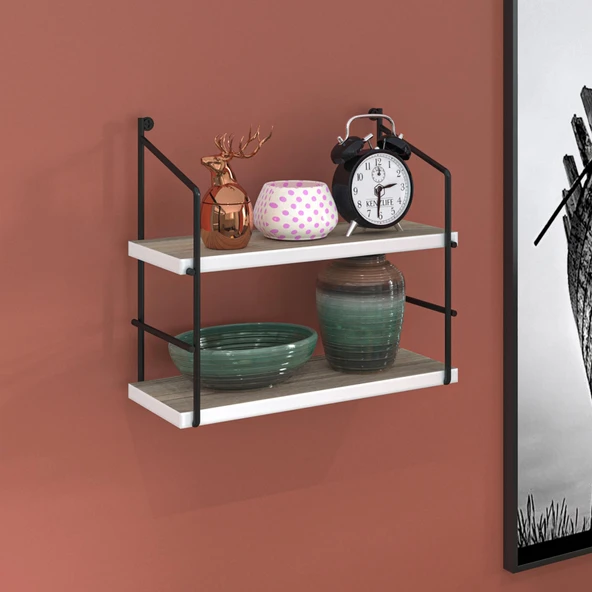 Kenzlife mutfak banyo duvar rafı junzi mat cordoba suntalam 040(Y)*40(G)*15(D)2 katlı ürün görseli