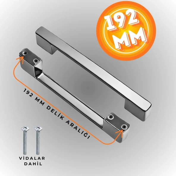 Köprü Kulp Dolap Çekmece Kulbu Metal Kulp 192 MM - Resim 3