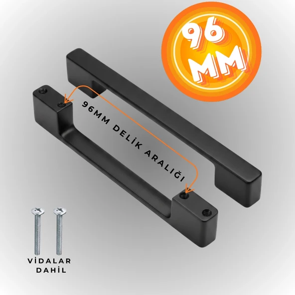 Köprü Kulp Dolap Çekmece Kulbu Metal Kulp 96 MM ürün görseli