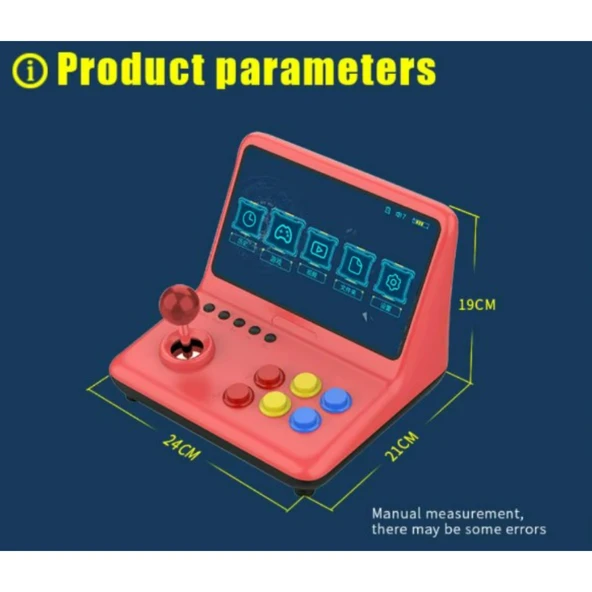 Ozmik  Retro 9 inç joystick arcade A7 mimarlık dört çekirdekli CPU simülatörü video oyunu konsolu - Resim 9