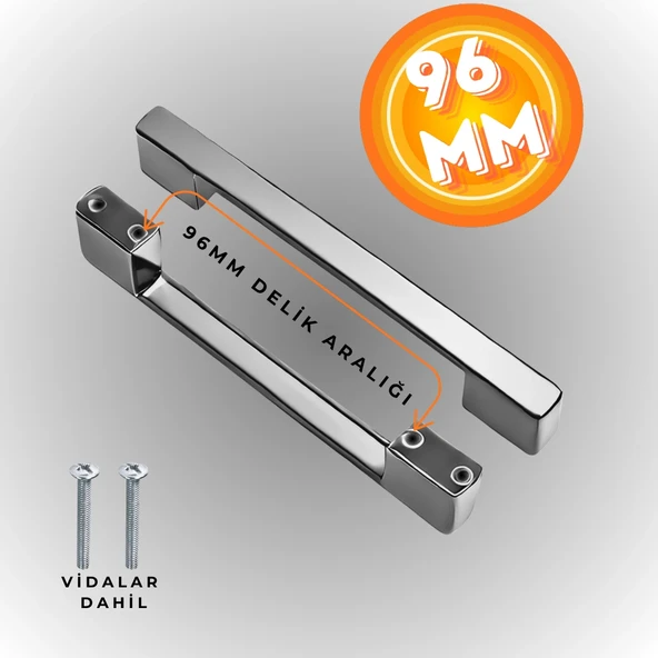 Köprü Kulp Dolap Çekmece Kulbu Metal Kulp 96 MM - Resim 2