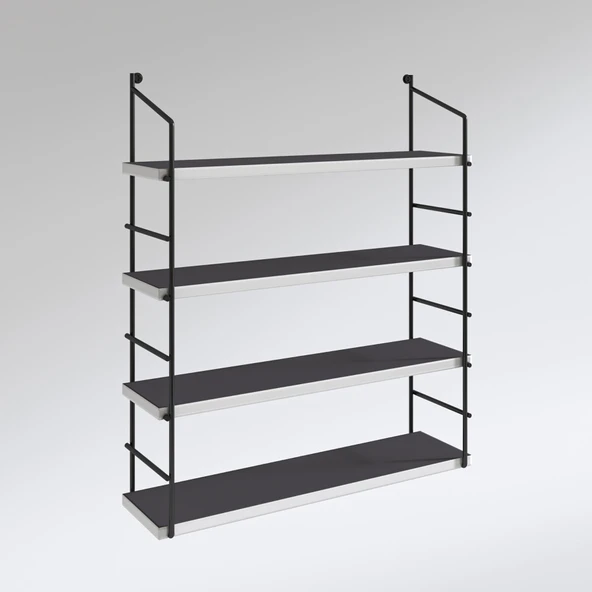 Kenzlife mutfak banyo duvar rafı junzi mat gri suntalam 100(Y)*60(G)*15(D)4 KATLI - Resim 2