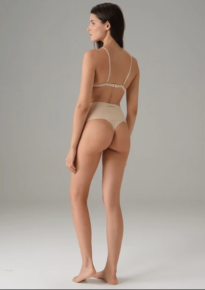 Ten Kadın Yüksek Bel Dikişsiz Tanga String 6003 - Resim 2