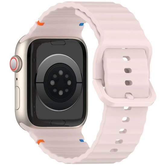 Apple Watch 44/45/46/49mm Kordon Dekoratif Örgü Çizgili Spor Silikon Kayış 2/3/4/5/6/se/7/8/9/10/11/ultra - 7