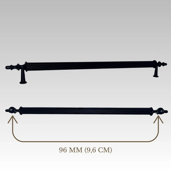 Klipso Mat Siyah 96 MM Metal Lüks Çekmece Dolap Mobilya Kulpları ürün görseli