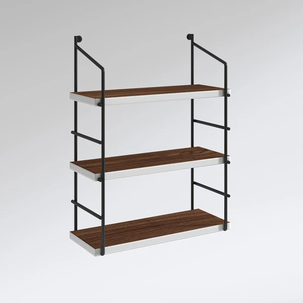 Kenzlife mutfak banyo duvar rafı junzi mat ceviz suntalam 070(Y)*40(G)*15(D)3 KATLI - Resim 2