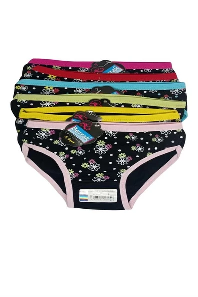 2578 Berrak Baskılı Siyah Kız Çocuk Külotu 1-2 yaş ürün görseli 1