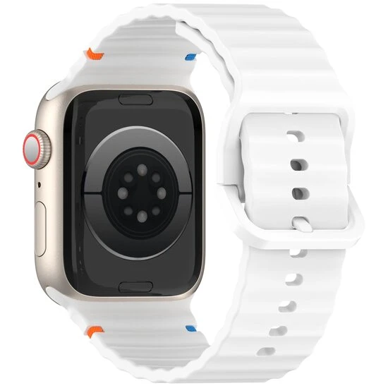 Apple Watch 10/11 42mm-38/40/41mm Kordon Dekoratif Örgü Çizgili Spor Silikon Kayış 2/3/4/5/6/se/7/8/9 - 2