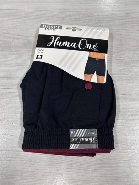 Huma One Erkek Havlu Bel Düz Boxer Battal Boy 3XL Siyah Renk ürün görseli 1