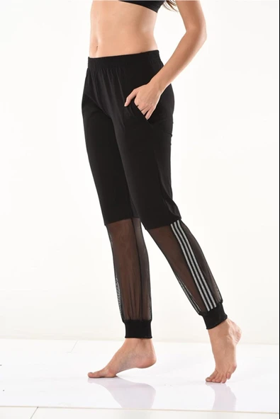 Derya Kurşun Transparan Detaylı Kadın Eşofman Altı DE09 ürün görseli 1