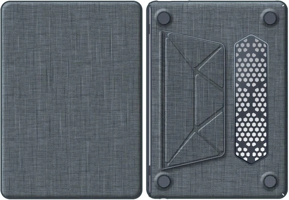 Apple Macbook Air 13.6inç M2/M3 A2681 A3113 Kılıf Nubuk Üçgen Standlı Havalandırmalı Kapak 2022/2024 - 7