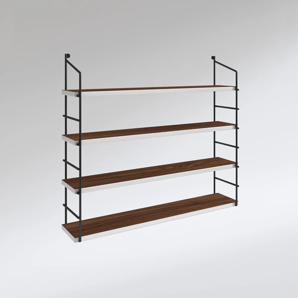 Kenzlife mutfak banyo duvar rafı junzi mat ceviz suntalam 100(Y)*80(G)*15(D)4 KATLI - Resim 2