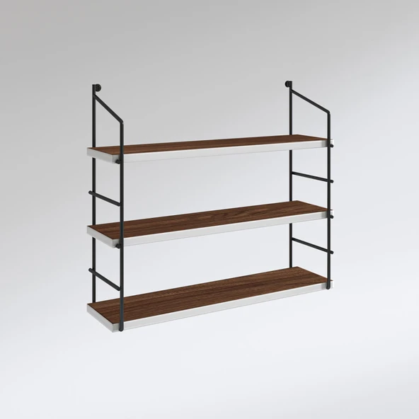 Kenzlife mutfak banyo duvar rafı junzi mat ceviz suntalam 070(Y)*60(G)*15(D)3 KATLI - Resim 2